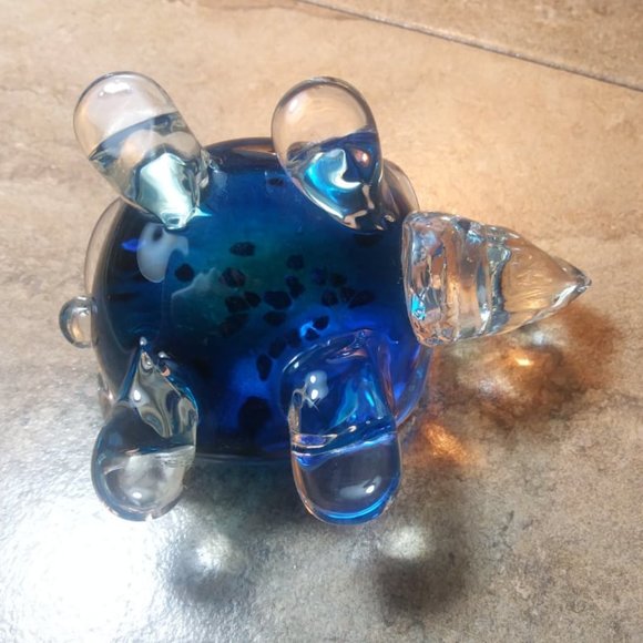 Art Glass blue Turtle - Picture 2 of 6
